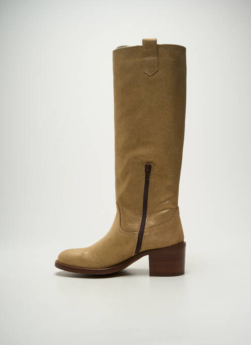 Bottes tissage satiné talon de 4 à 6cm or PATRICIA MILLER femme
