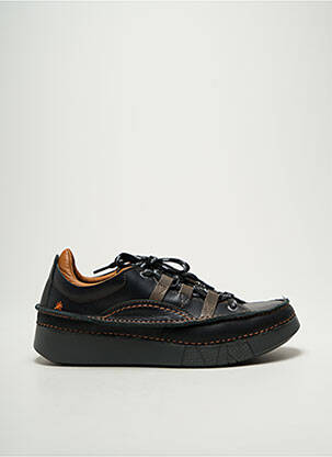 Baskets tissage satiné bout rond noir ART homme