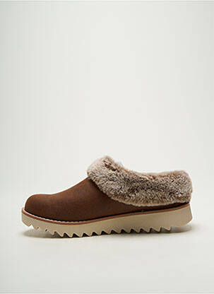 Chaussons/pantoufles bout rond talon plat jusqu'à 3cm marron SKECHERS femme