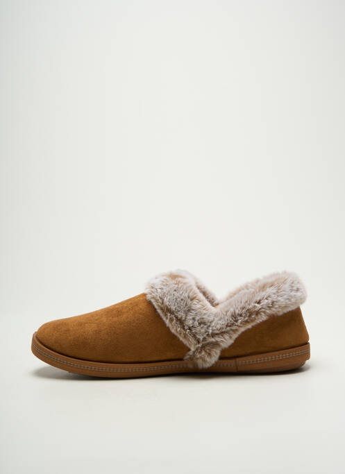 Chaussons/pantoufles bout rond talon plat jusqu'à 3cm marron SKECHERS femme