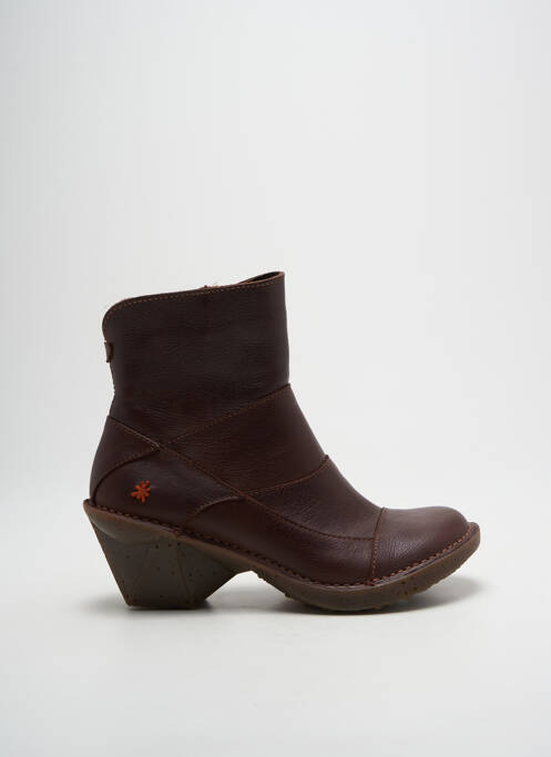 Bottines/boots matière lisse talon de 4 à 6cm marron ART femme