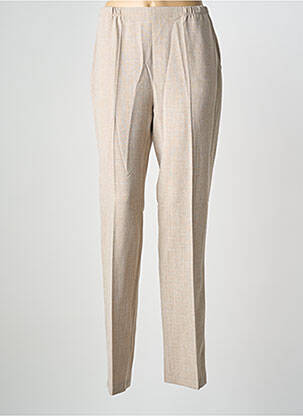 Pantalon droit tissage crêpe taille normale beige GUY DUBOUIS femme
