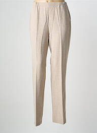 Pantalon droit tissage crêpe taille normale beige GUY DUBOUIS femme