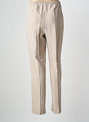 Pantalon droit tissage crêpe taille normale beige GUY DUBOUIS femme