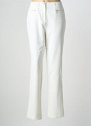 Pantalon droit stretch taille normale blanc GUY DUBOUIS femme