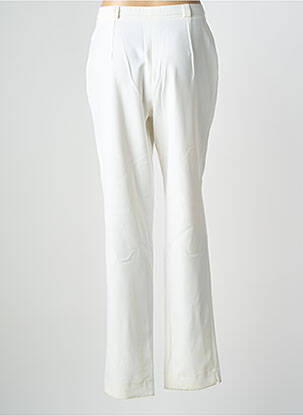 Pantalon droit stretch taille normale blanc GUY DUBOUIS femme