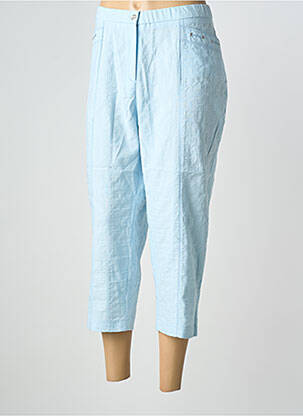 Pantacourt coupe droite taille normale bleu GUY DUBOUIS femme