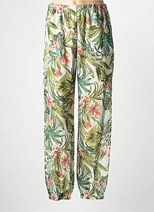 Pantalon droit vert QUATRE VINGT JOURS femme