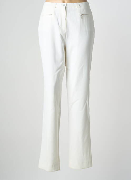 Pantalon droit stretch taille normale blanc GUY DUBOUIS femme