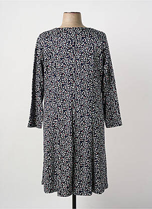 Robe mi-longue imprimé fantaisie manches longues bleu GUY DUBOUIS femme