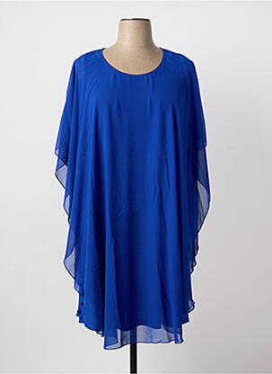 Robe mi-longue manches courtes manches courtes bleu GREGORY PAT femme