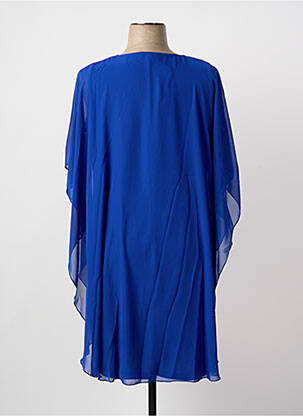 Robe mi-longue manches courtes manches courtes bleu GREGORY PAT femme