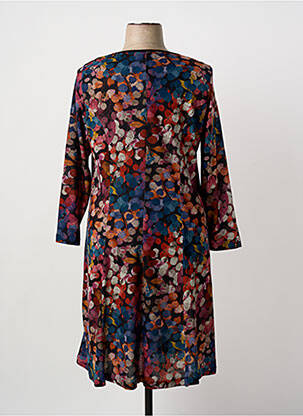 Robe mi-longue imprimé fantaisie manches longues noir GUY DUBOUIS femme