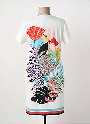 Robe mi-longue manches courtes manches courtes blanc GUY DUBOUIS femme