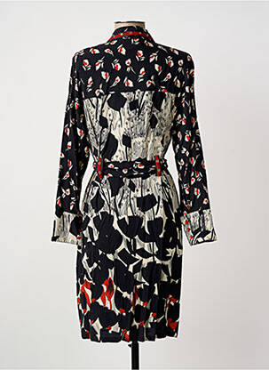 Robe mi-longue imprimé fantaisie manches longues noir MERI & ESCA femme