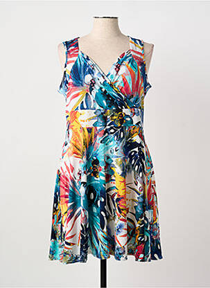 Robe mi-longue sans manche sans manche bleu GUY DUBOUIS femme
