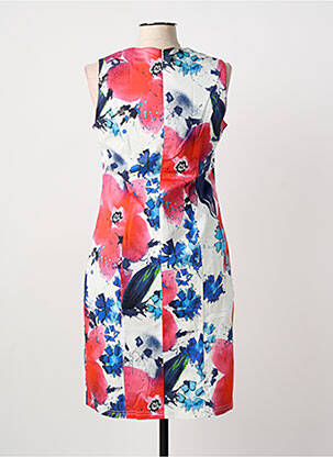 Robe mi-longue imprimé fantaisie sans manche bleu GUY DUBOUIS femme