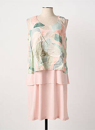 Robe mi-longue imprimé fantaisie sans manche rose GREGORY PAT femme