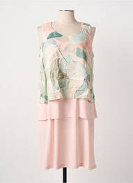 Robe mi-longue imprimé fantaisie sans manche rose GREGORY PAT femme