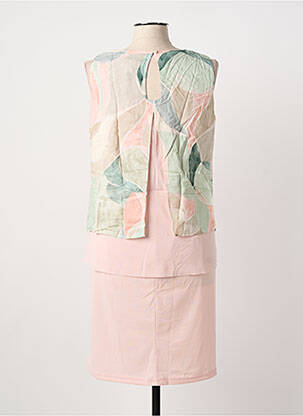 Robe mi-longue imprimé fantaisie sans manche rose GREGORY PAT femme