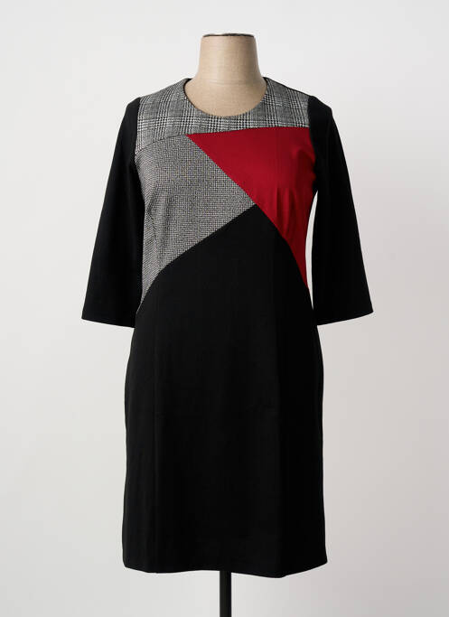 Robe mi-longue manches 3/4 manches 3/4 noir GUY DUBOUIS femme