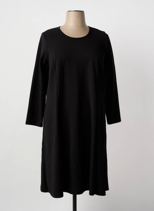 Robe mi-longue manches longues manches longues noir GUY DUBOUIS femme