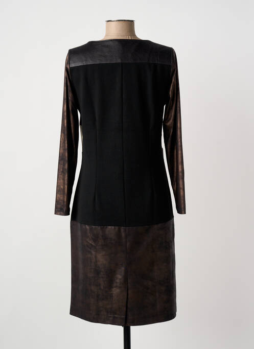 Robe mi-longue imprimé fantaisie manches longues marron MERI & ESCA femme