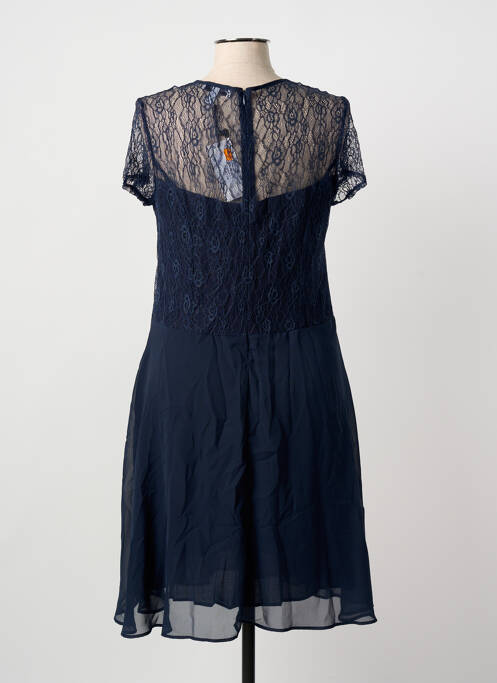 Robe mi-longue fermeture zippée au dos manches courtes bleu GREGORY PAT femme