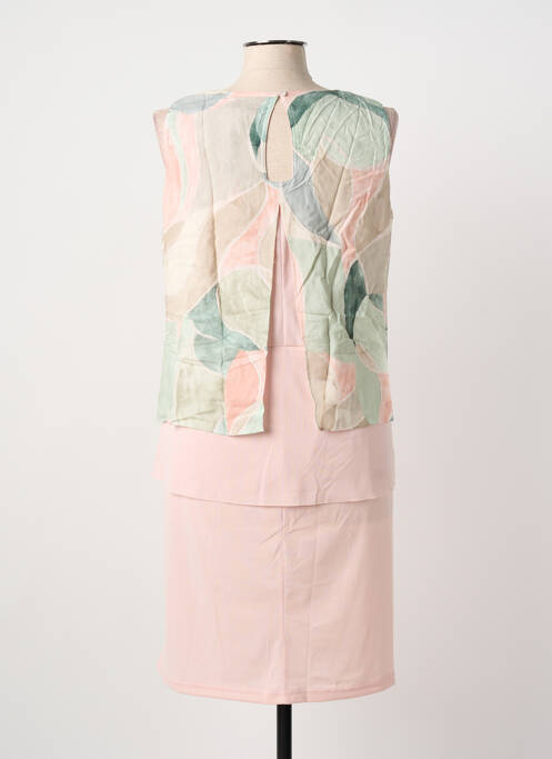 Robe mi-longue imprimé fantaisie sans manche rose GREGORY PAT femme