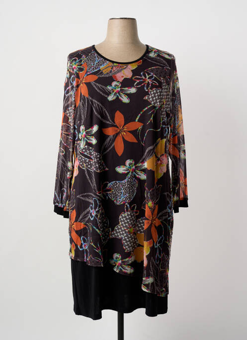 Robe mi-longue marron GUY DUBOUIS femme