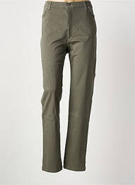 Pantalon slim tissage popeline taille normale vert WALTRON femme