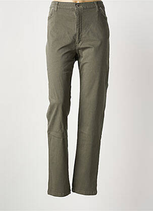 Pantalon slim tissage popeline taille normale vert WALTRON femme