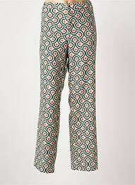 Pantalon droit tissage crêpe taille normale vert WALTRON femme