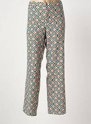 Pantalon droit fermeture zippée sous rabat boutonné taille normale vert WALTRON femme