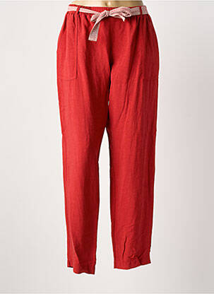 Pantalon droit taille élastique taille normale orange GRIFFON femme