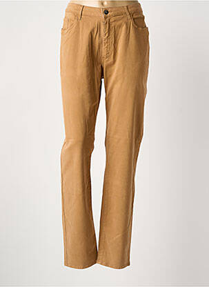 Pantalon slim tissage popeline taille normale beige GUY DUBOUIS femme