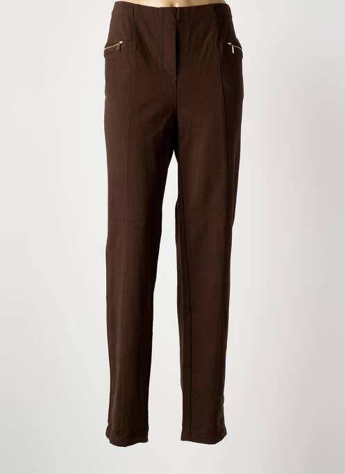 Jegging tissage jersey taille haute marron GRIFFON femme