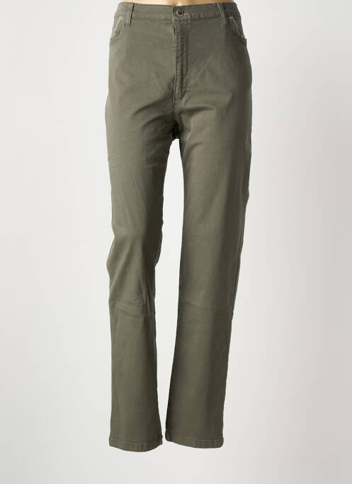 Pantalon slim tissage popeline taille normale vert WALTRON femme