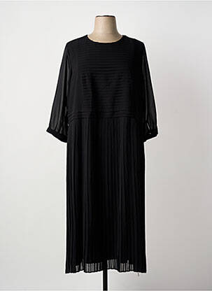 Robe longue manches longues manches longues noir IMPULSION femme