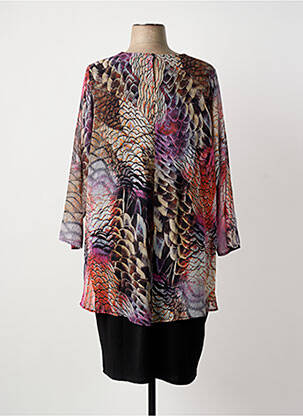 Robe mi-longue manches 3/4 manches 3/4 noir GUY DUBOUIS femme