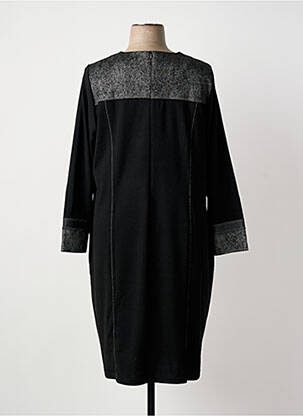 Robe mi-longue manches longues manches longues noir GUY DUBOUIS femme