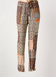 Pantalon slim taille élastique taille normale marron GRIFFON femme