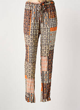 Pantalon slim taille élastique taille normale marron GRIFFON femme