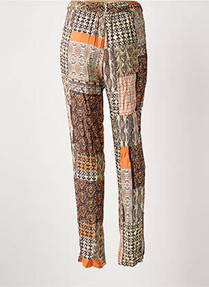 Pantalon slim taille élastique taille normale marron GRIFFON femme