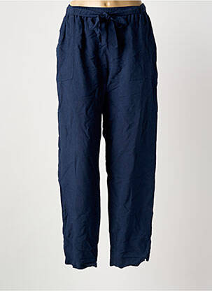 Pantalon droit tissage crêpe taille normale bleu GRIFFON femme