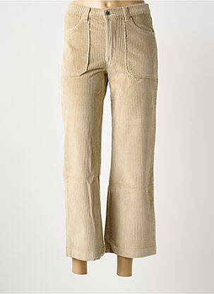 Pantalon 7/8 taille haute taille haute beige WALTRON femme