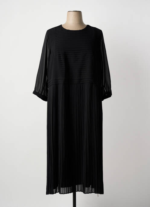 Robe longue manches longues manches longues noir IMPULSION femme
