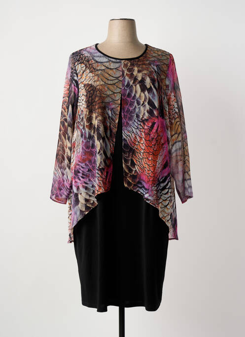 Robe mi-longue manches 3/4 manches 3/4 noir GUY DUBOUIS femme