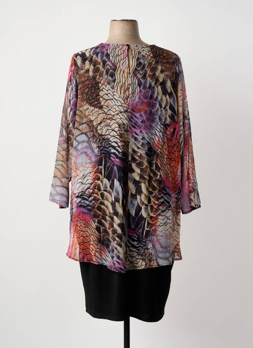 Robe mi-longue manches 3/4 manches 3/4 noir GUY DUBOUIS femme