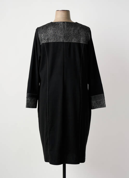 Robe mi-longue manches longues manches longues noir GUY DUBOUIS femme